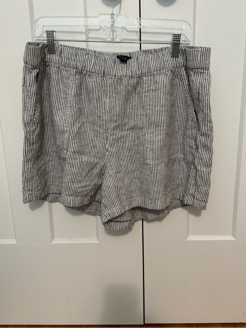 J. Crew Black and White Vertical Stripe Skirt